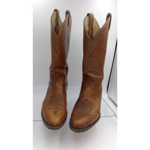 Tony Lama 5084 Men's Western Cowboy Rancher Boots Leather Brown USA - Size 9 D - Picture 2 of 8